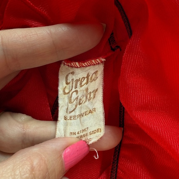 Greta Gehr Vintage Ruffle Maxi Length Nightgown Night Dress Old Hollywood - Picture 8 of 9